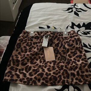 SHEIN Brown and Black Mini Pencil Skirt